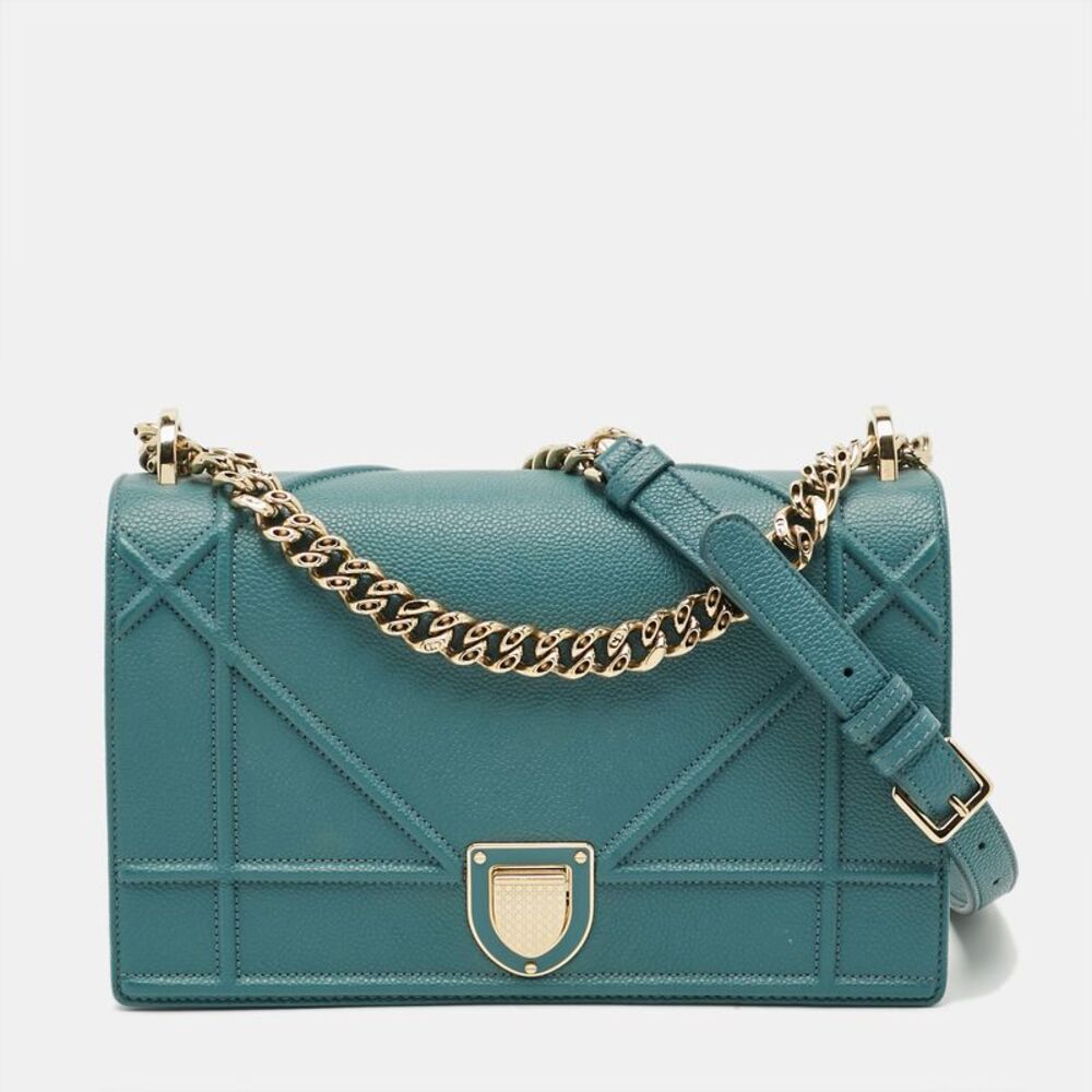 Dior Diorama Medium Light Blue Leather Shoulder Bag